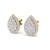 Pear shaped stud earrings in yellow gold with white diamonds of 1.01 ct in weight