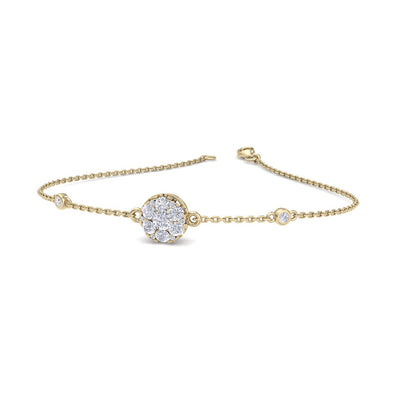 Round shape bracelet in yellow gold with diamonds of 0.42 ct in weight - HER DIAMONDS®