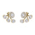 Duo earrings in yellow gold with white diamonds of 1.70 ct in weight