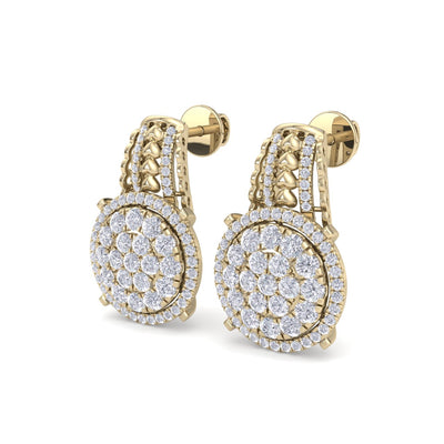 Drop earring with hearts in white gold with white diamonds of 1.39 ct in weight - HER DIAMONDS®