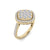 Square ring in rose gold with white diamonds of 0.89 ct in weight