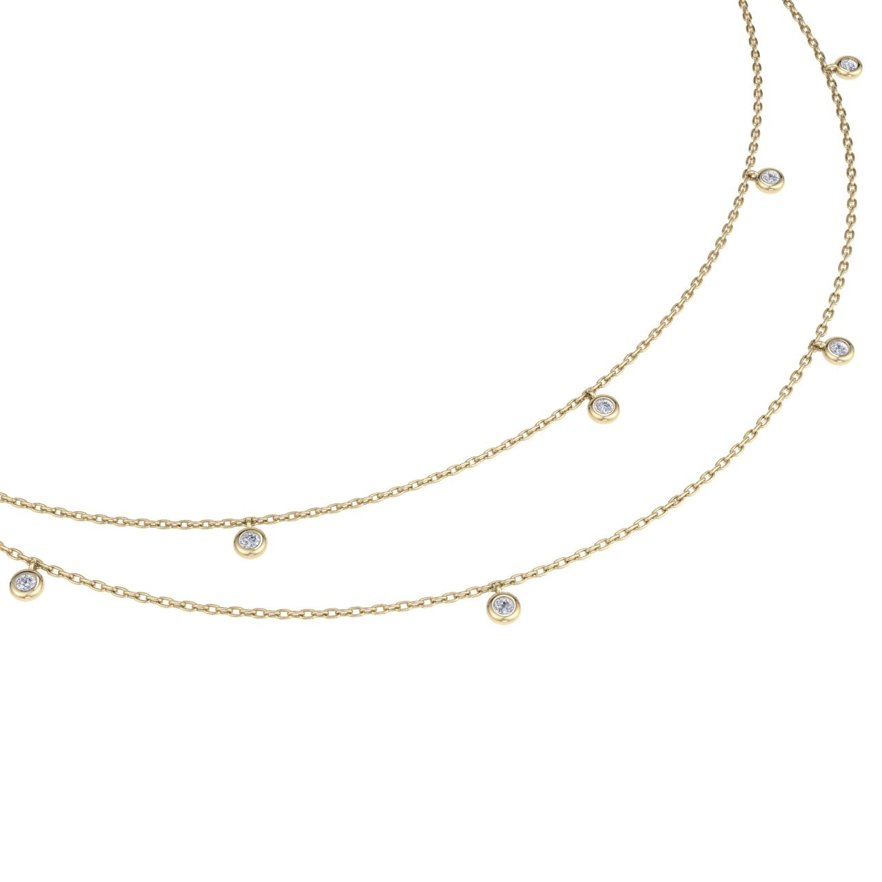 Combination necklace in white gold with with diamonds of 0.26 ct in weight - HER DIAMONDS®