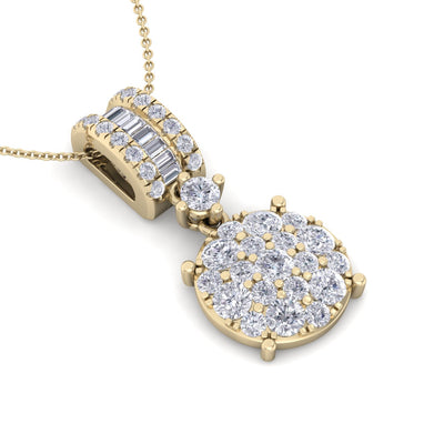Pendant in yellow gold with white diamonds of 0.98 ct in weight - HER DIAMONDS®