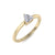 Triangle shaped petite diamond ring in white gold with white diamonds of 0.25 ct in weight
