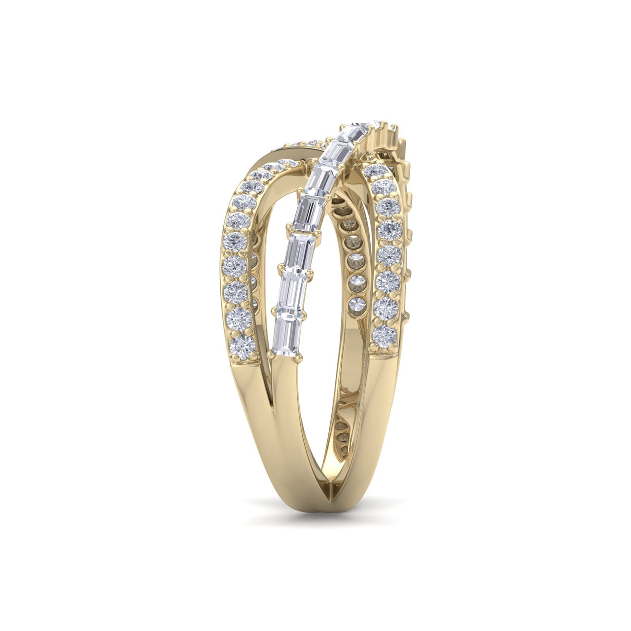 Ring in yellow gold with white diamonds of 1.07 ct in weight