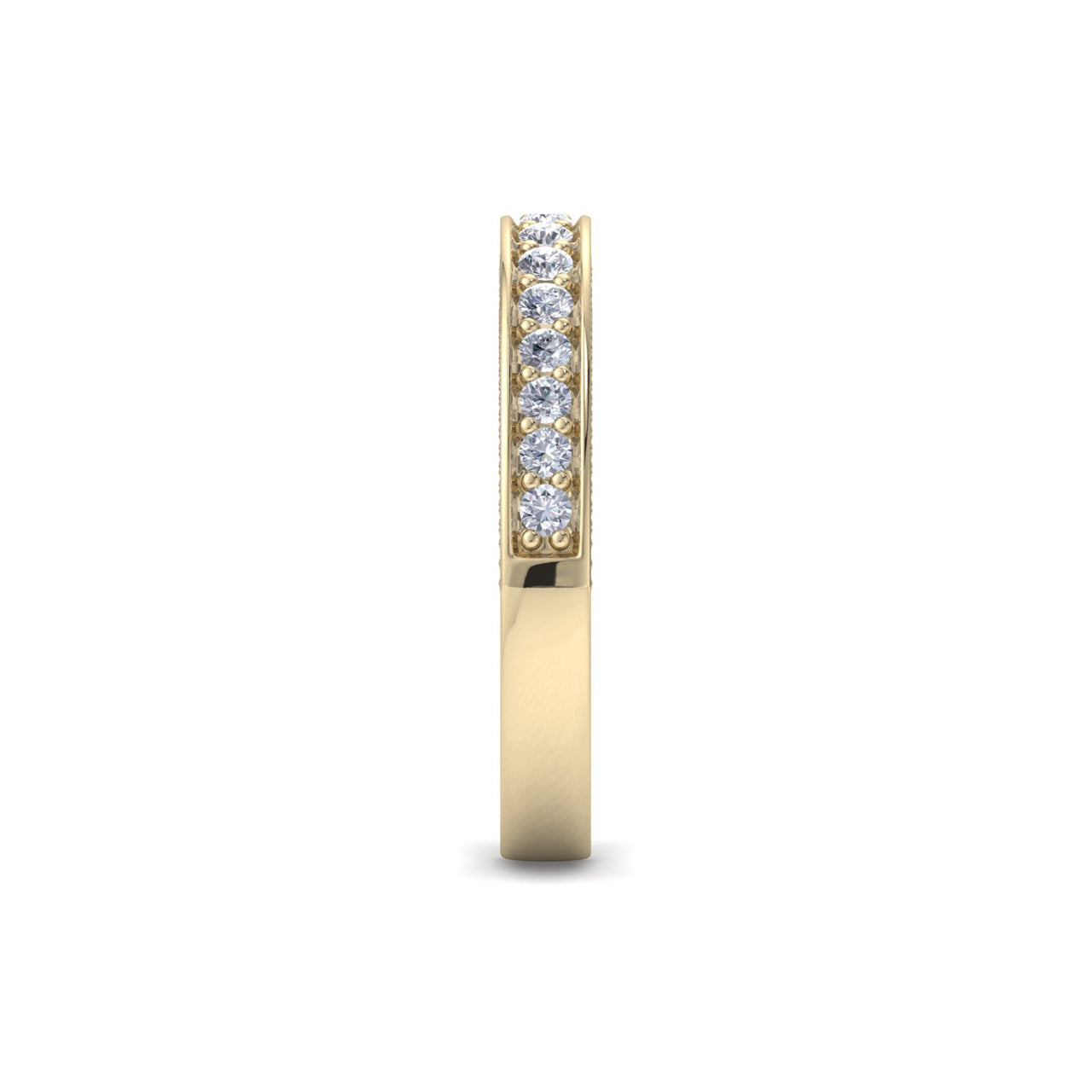 Petite channel set ring in rose gold with white diamonds of 0.42 ct in weight