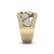 Double pave diamond ring in yellow gold with white diamonds of 1.07 ct in weight