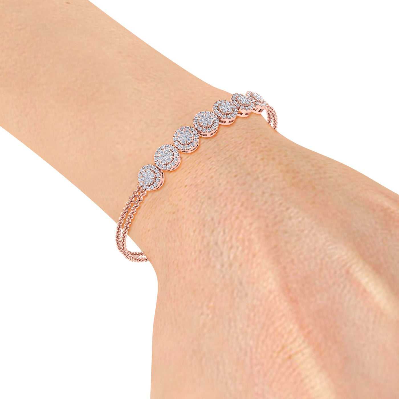 Classic bracelet in white gold with white diamonds of 1.12 ct in weight