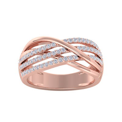 Elegant Diamond ring in rose gold with white diamonds of 0.55 ct in weight

