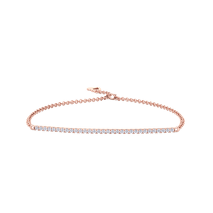 Small bar diamond bracelet in rose gold with white diamonds of 0.11 ct in weight
