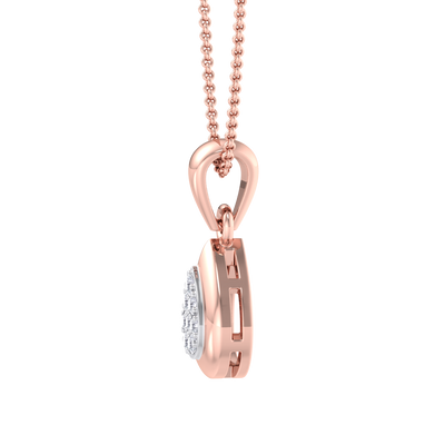Cute Pendant in white gold with white diamonds of 0.09 ct in weight