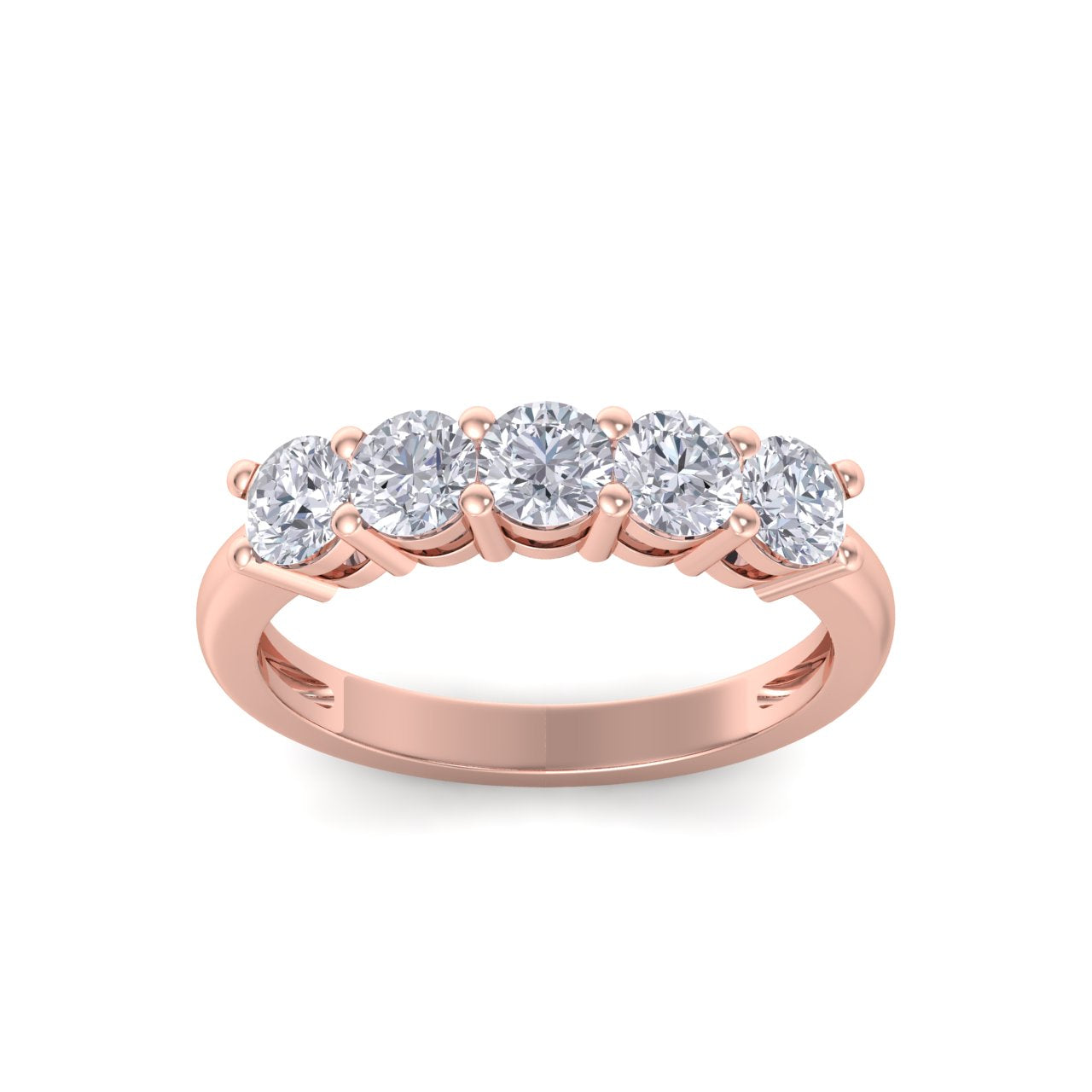 Wedding ring in rose gold with white diamonds of 1.45 ct in weight