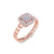 Ring with chain band in rose gold with white diamonds of 0.33 ct in weight