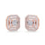 Square earrings in rose gold with white diamonds of 2.75 ct in weight
