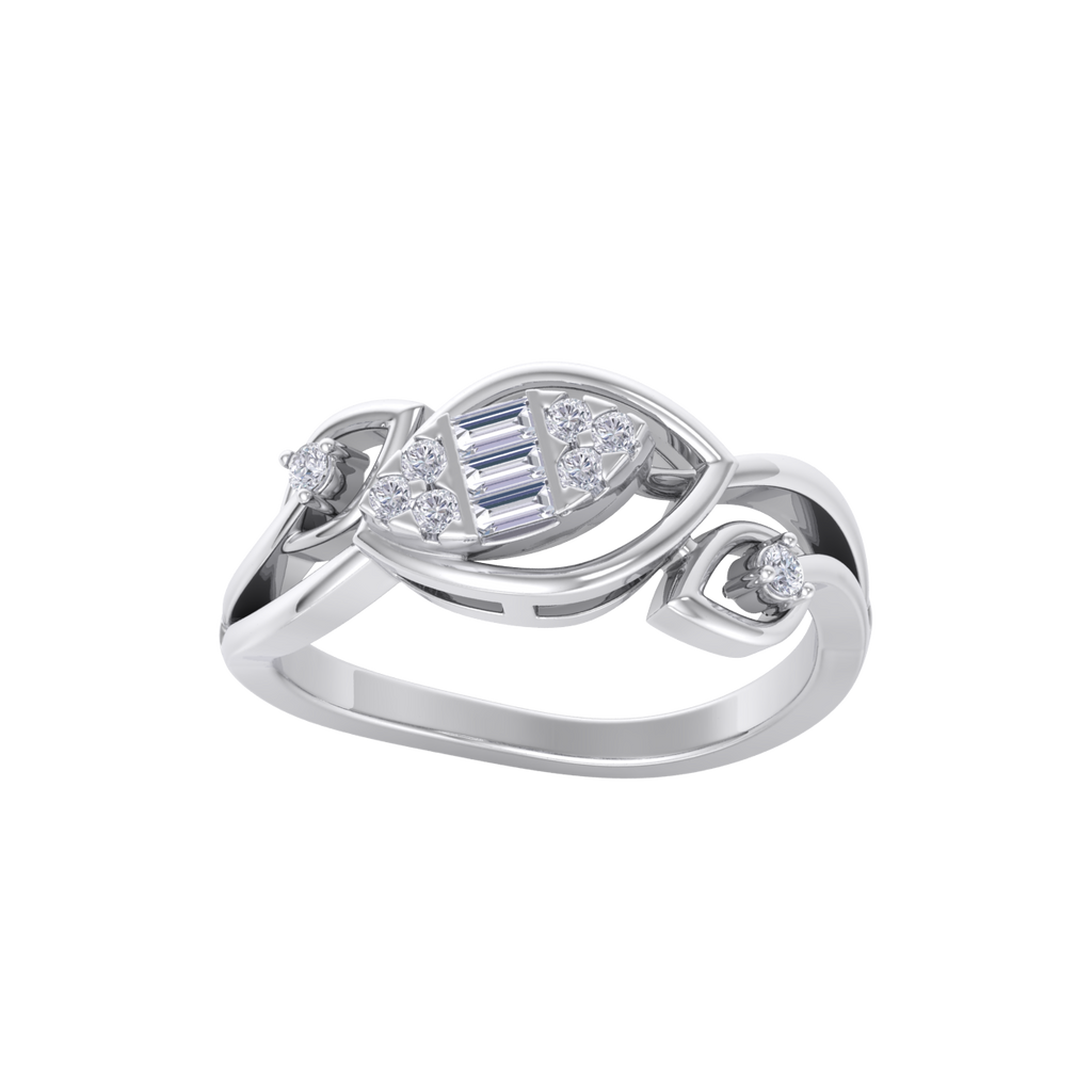 Beautiful ring in white gold with white diamonds of 0.21 ct in weight