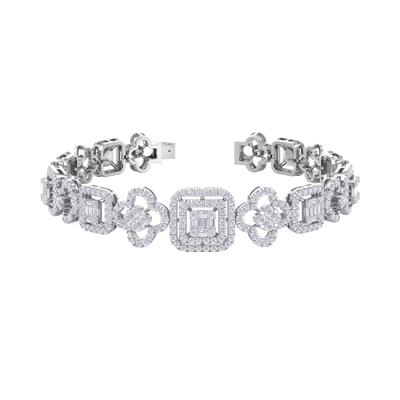 Statement bracelet in yellow gold with white diamonds of 2.82 ct in weight