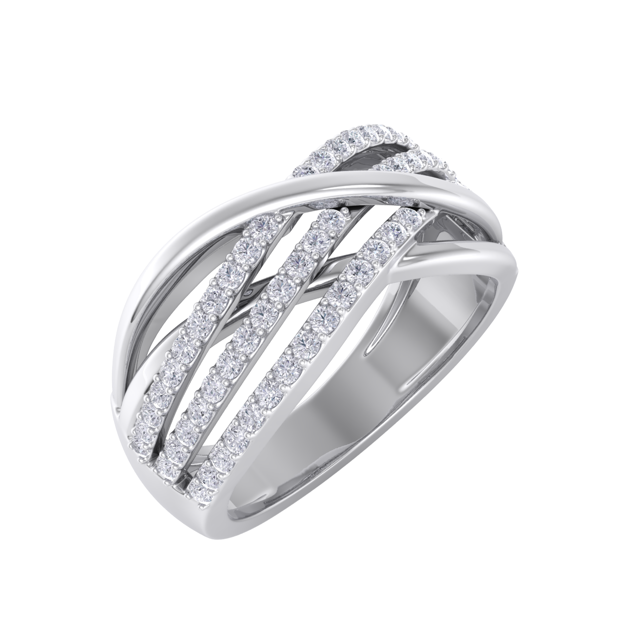 Elegant Diamond ring in white gold with white diamonds of 0.55 ct in weight

