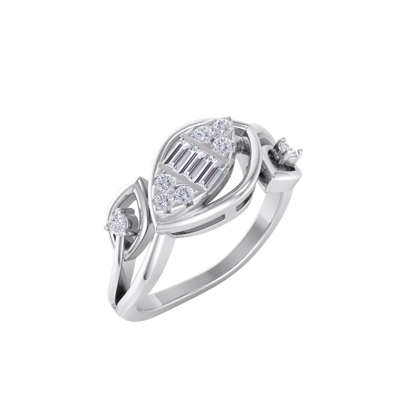 Beautiful ring in white gold with white diamonds of 0.21 ct in weight