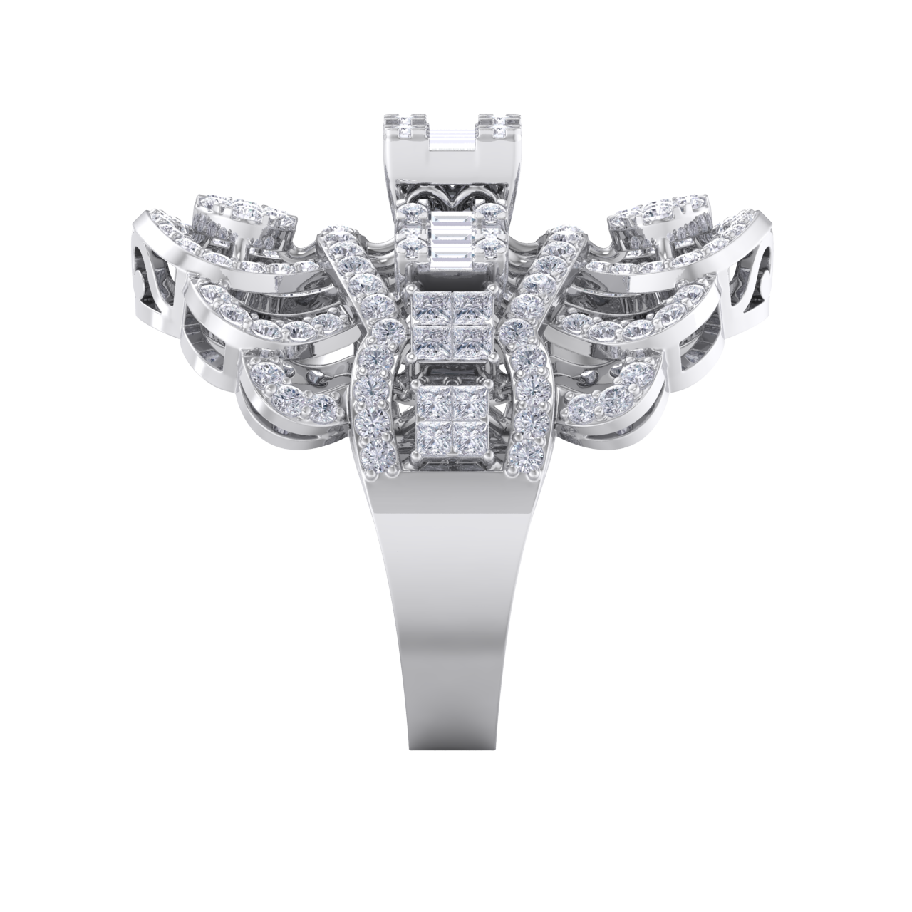 Statement ring in white gold with white diamonds of 1.91 ct in weight