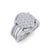 Multi band ring in white gold with white diamonds of 0.97 ct in weight