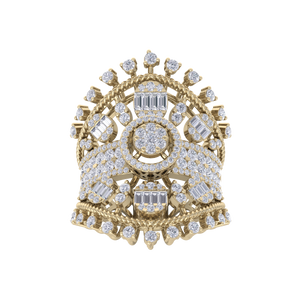 Statement ring in yellow gold with white diamonds of 2.69 ct in weight