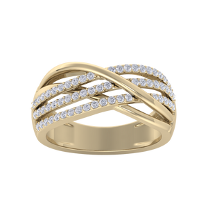 Elegant Diamond ring in yellow gold with white diamonds of 0.55 ct in weight
