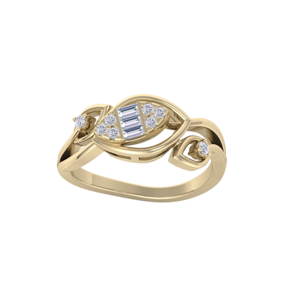 Beautiful ring in yellow gold with white diamonds of 0.21 ct in weight