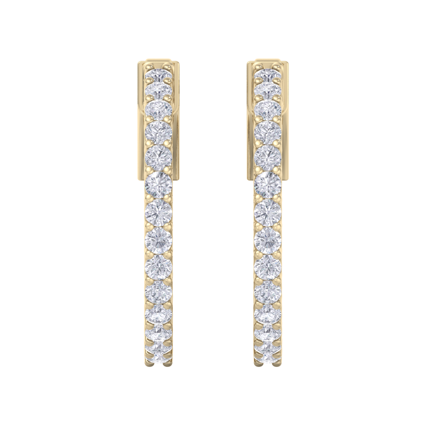 Diamond eternity hoop earrings in rose gold with white diamonds of 0.98 ct in weight 