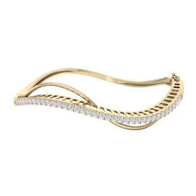 Stylish bracelet in yellow gold with white diamonds of 1.08 ct in weight