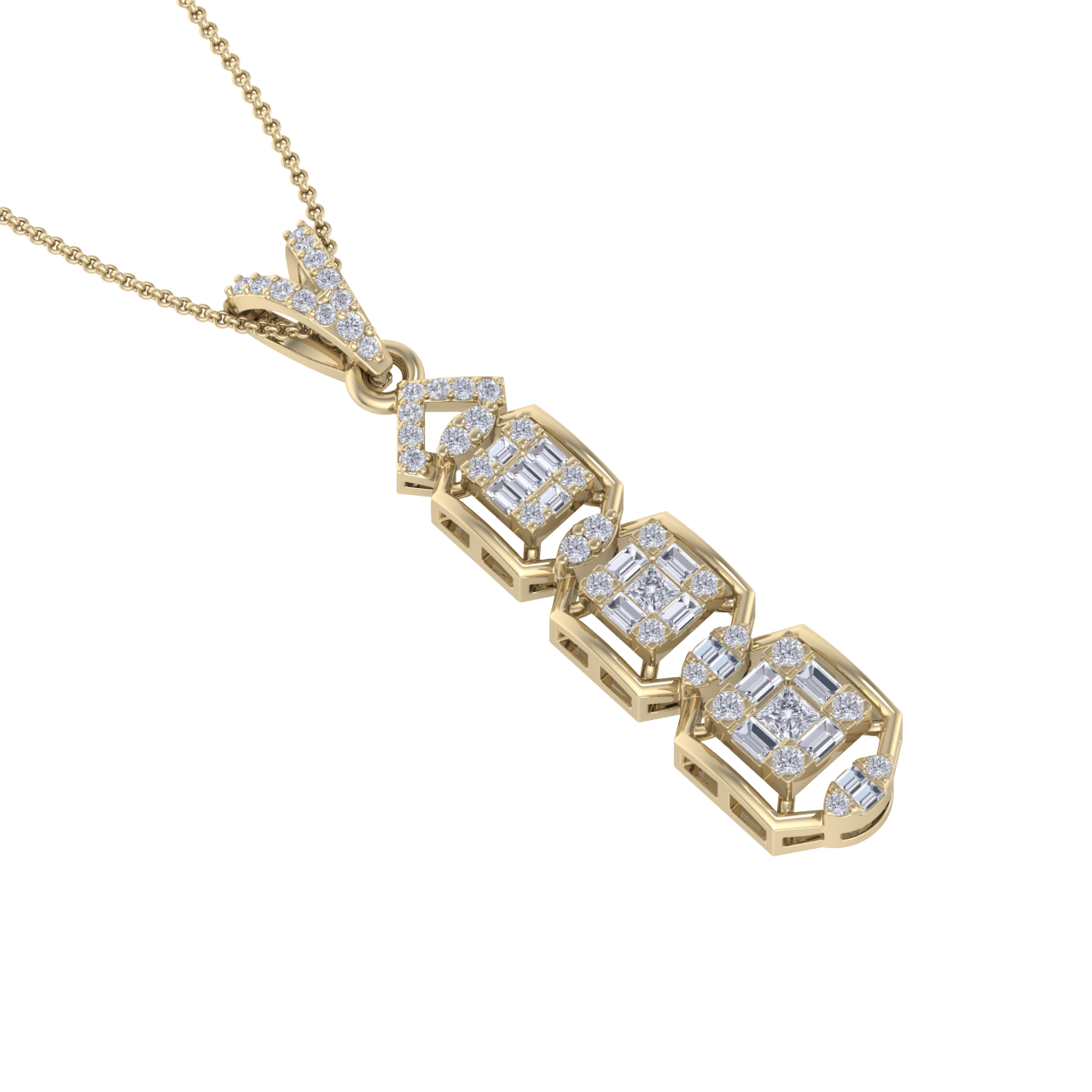 Pendant in white gold with white diamonds of 0.63 ct in weight