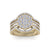 Multi band ring in yellow gold with white diamonds of 0.97 ct in weight