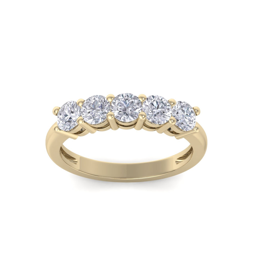 Wedding ring in yellow gold with white diamonds of 1.45 ct in weight