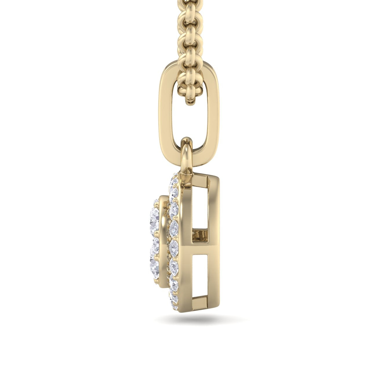 Halo pendant in rose gold with white diamonds of 0.37 ct in weight