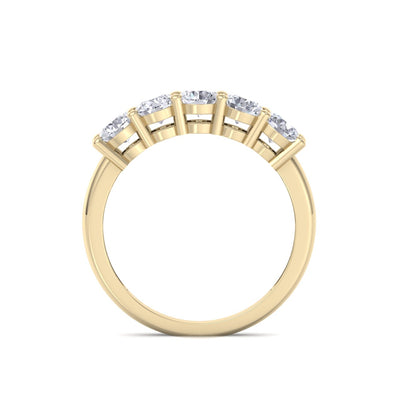 Wedding ring in yellow gold with white diamonds of 1.45 ct in weight