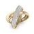 Fashion ring in yellow gold with white diamonds of 0.52 ct in weight